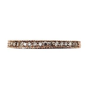 14K Rose Gold and Diamond Band Ring Size 9 #15981